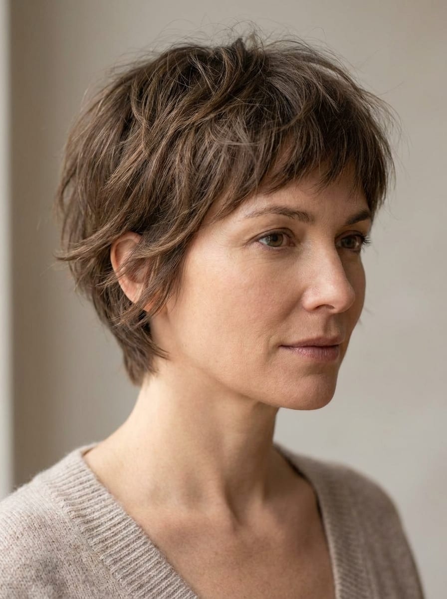 Shaggy Short Cut mit Pony - Kurzhaarfrisur mit Pony